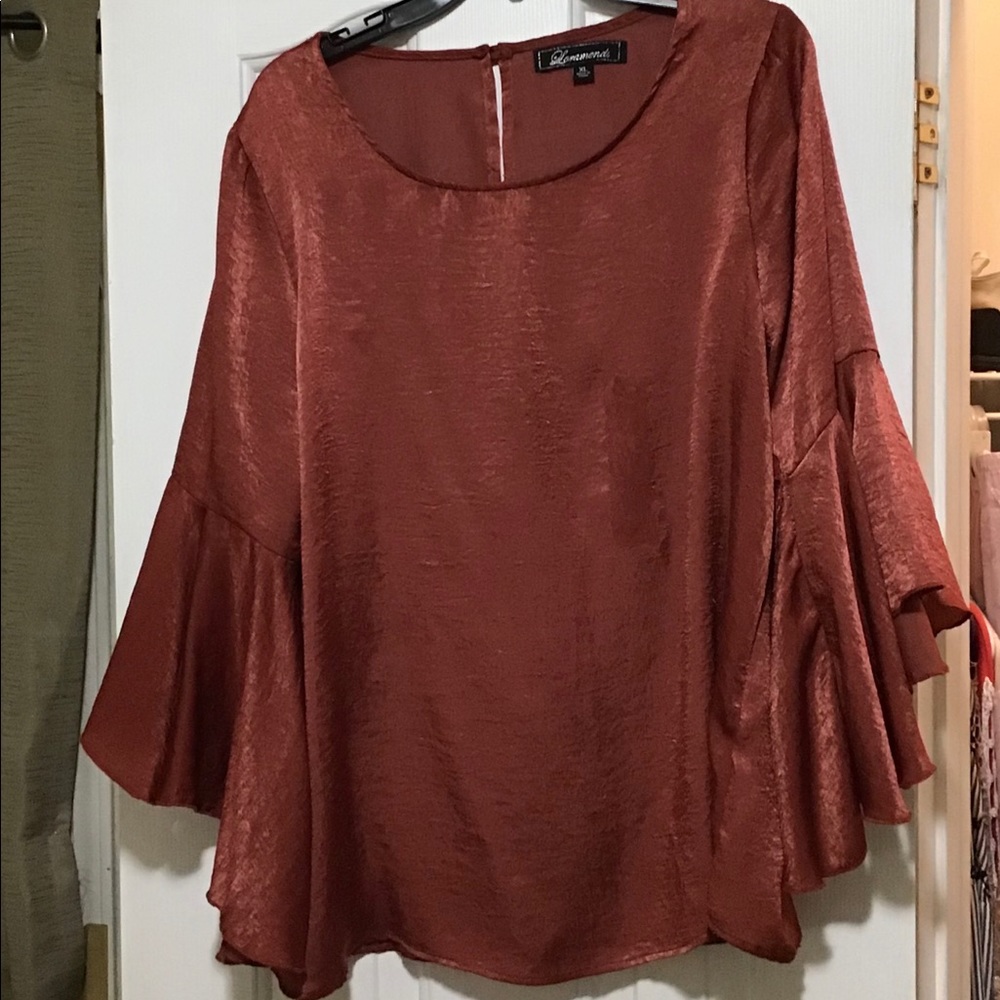 Beautiful Bronze's silky style blouse